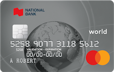 National Bank World Mastercard官方示意圖