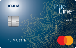 MBNA True Line Gold Mastercard credit card官方示意圖