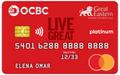 OCBC Great Eastern Platinum MasterCard官方示意圖