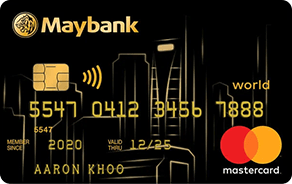 Maybank World Mastercard官方示意圖