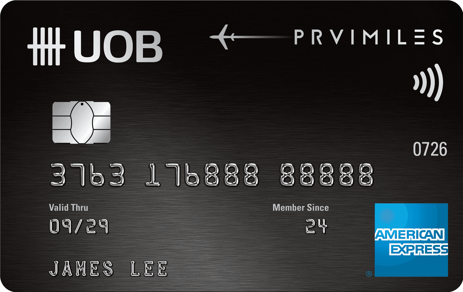 UOB PRVI Miles American Express Card官方示意圖