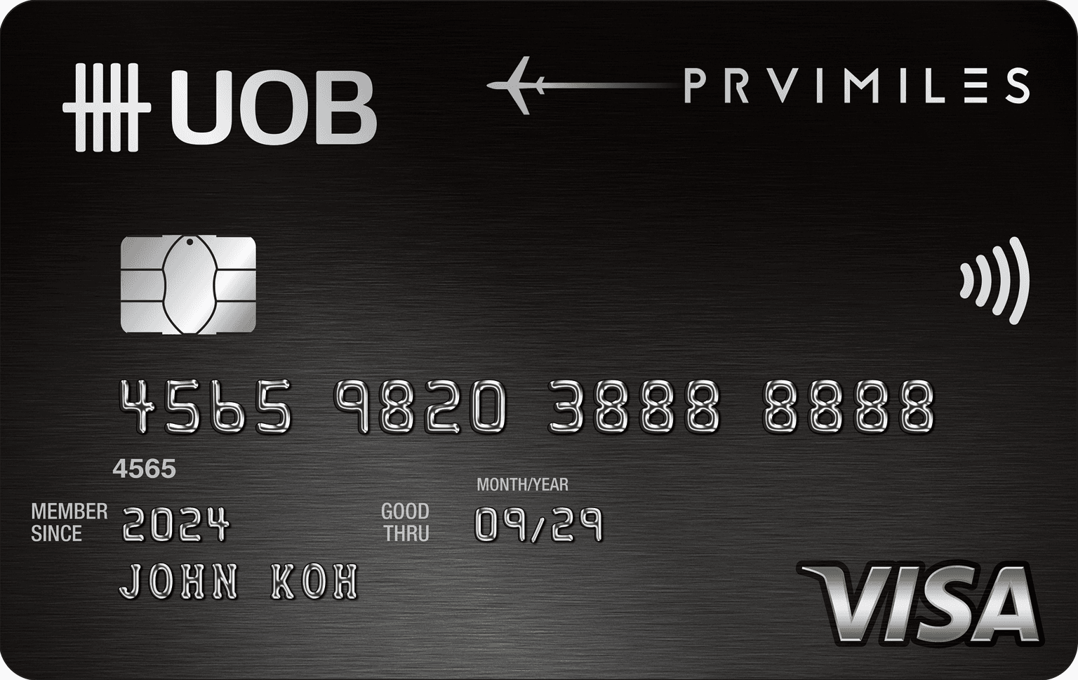 UOB PRVI Miles Visa Card官方示意圖